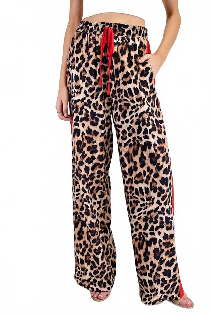 NEW KLD leopard track pant in red
